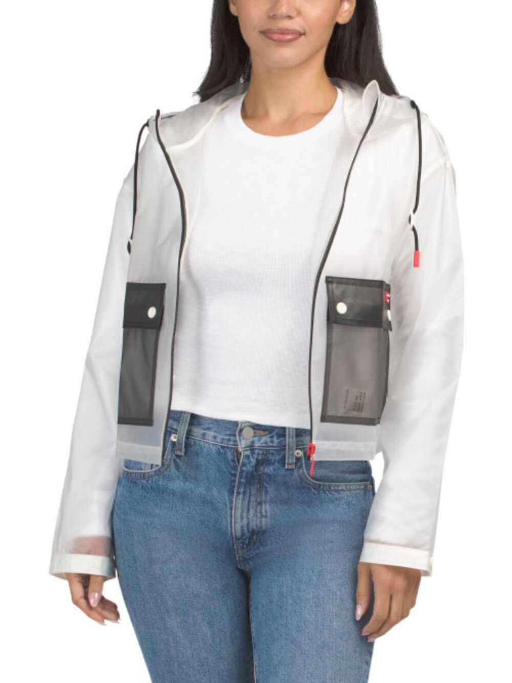 HUNTER Matte Transparent Cropped Rain Jacket